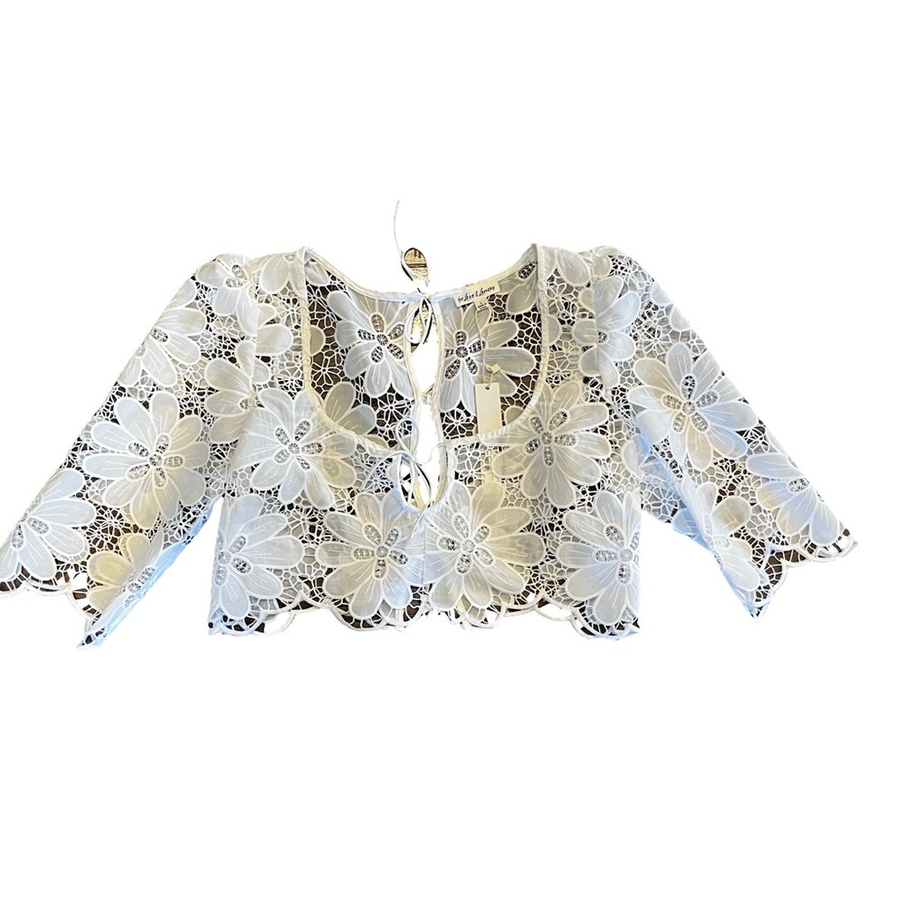 NWT For Love & Lemons lace crop top